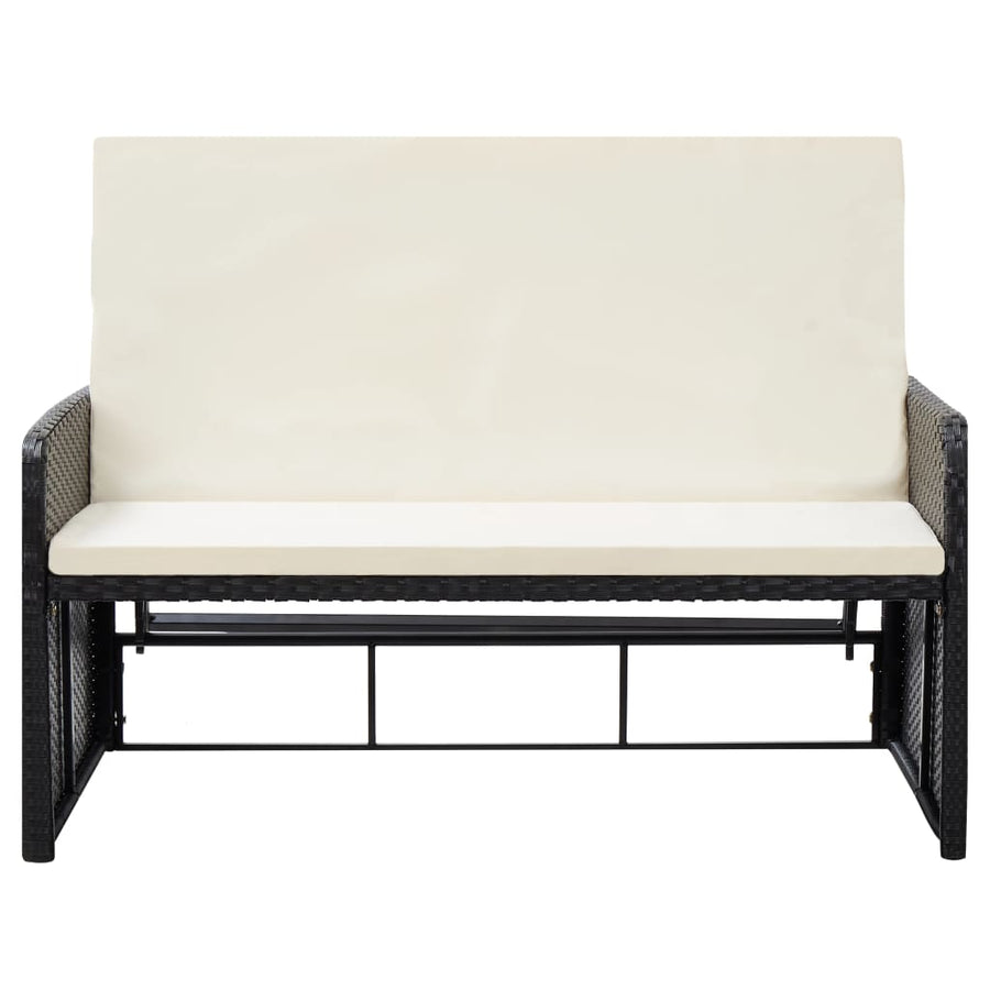 -Delige Loungeset Met Kussens Poly Rattan Zwart
