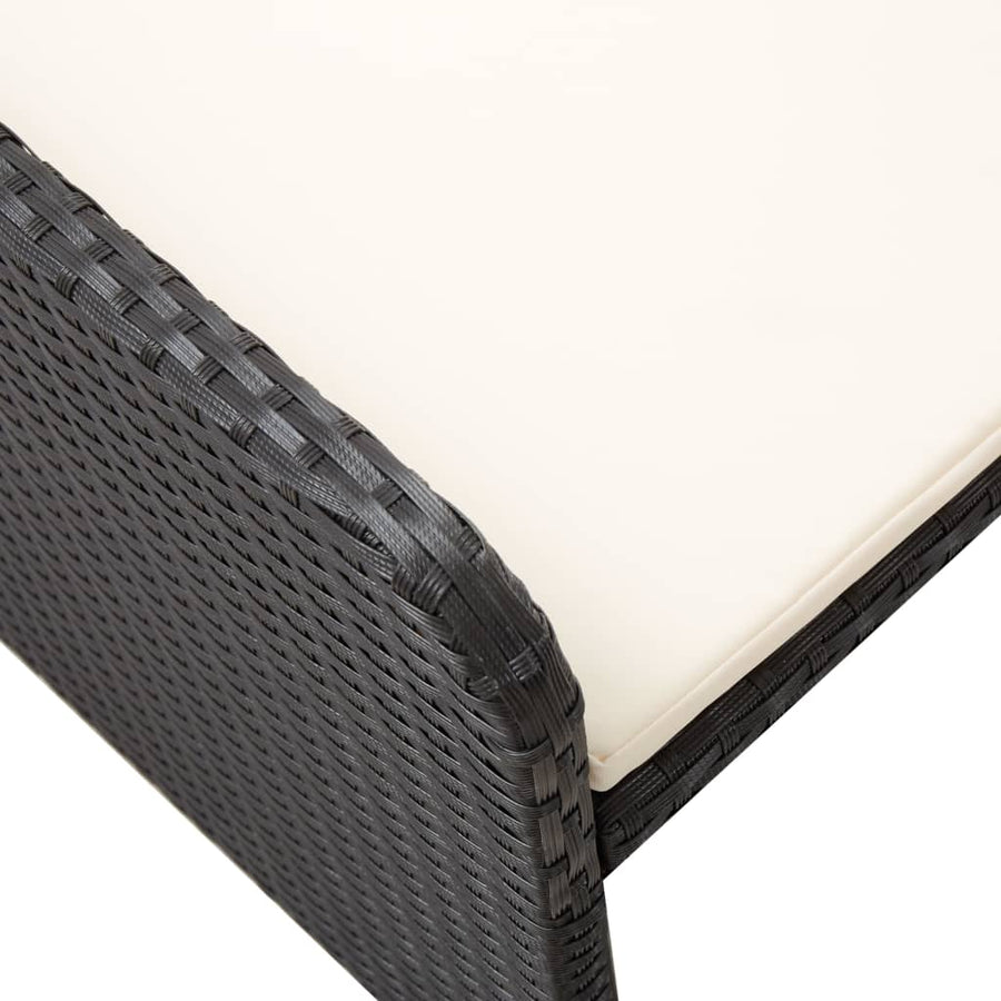 -Delige Loungeset Met Kussens Poly Rattan Zwart