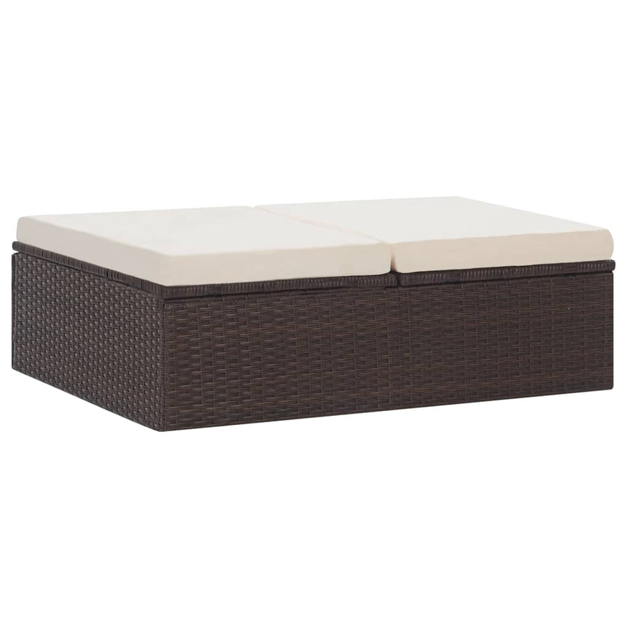 -Delige Loungeset Met Kussens Poly Rattan Bruin