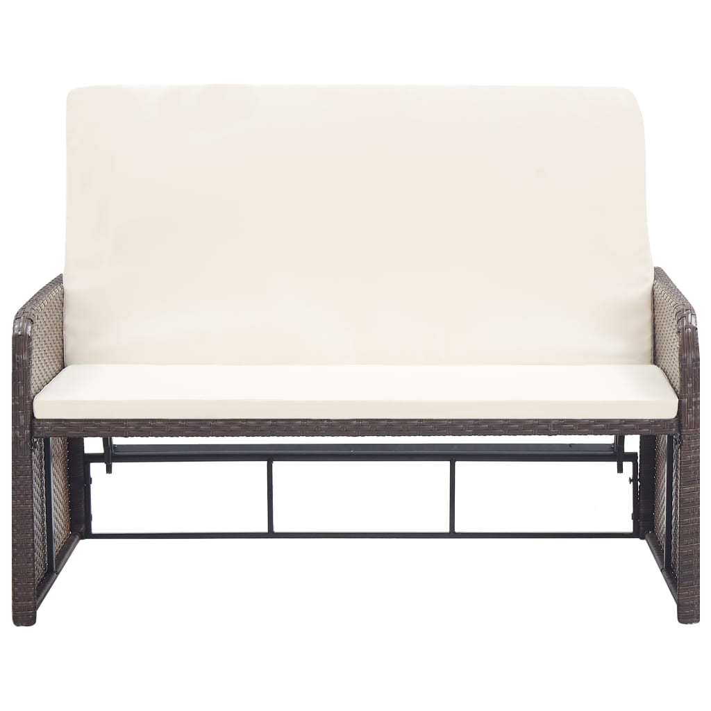 -Delige Loungeset Met Kussens Poly Rattan Bruin