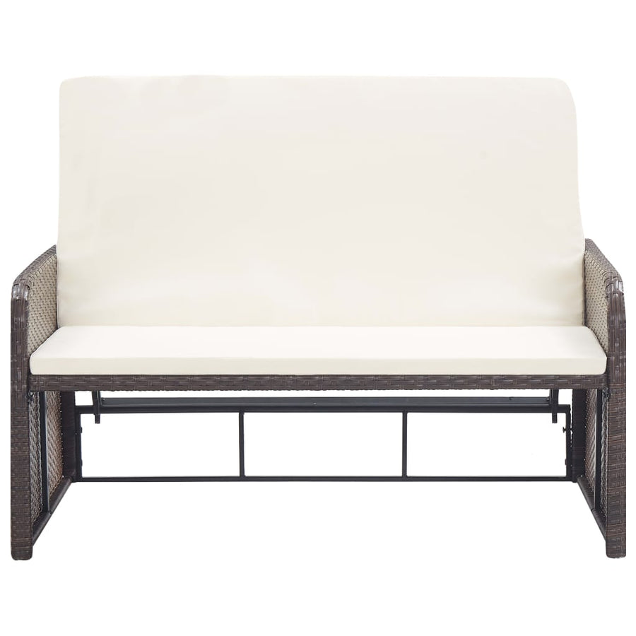 -Delige Loungeset Met Kussens Poly Rattan Bruin