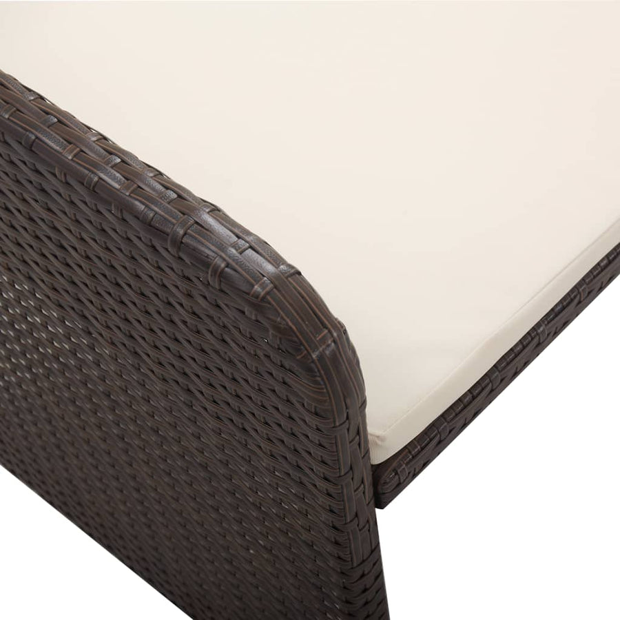 -Delige Loungeset Met Kussens Poly Rattan Bruin
