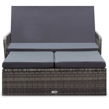 -Delige Loungeset Met Kussens Poly Rattan Grijs