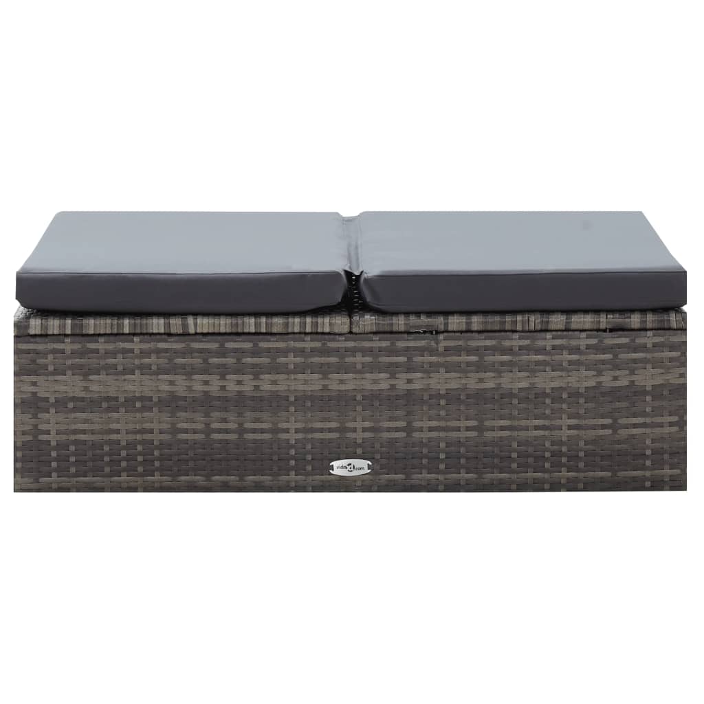 -Delige Loungeset Met Kussens Poly Rattan Grijs