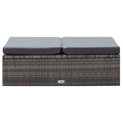 -Delige Loungeset Met Kussens Poly Rattan Grijs