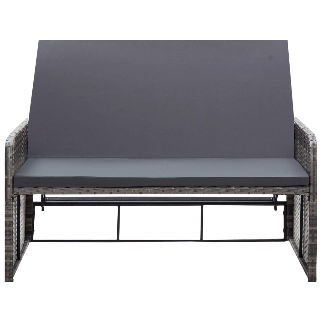 -Delige Loungeset Met Kussens Poly Rattan Grijs