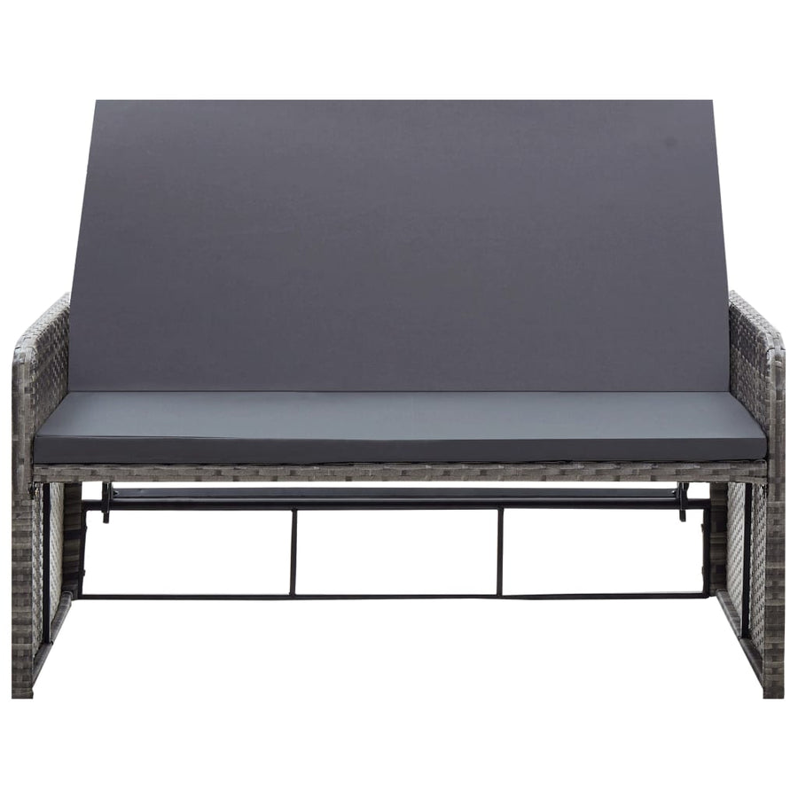 -Delige Loungeset Met Kussens Poly Rattan Grijs