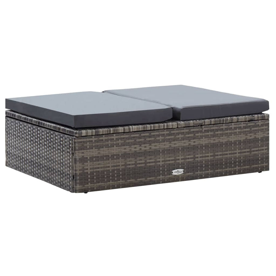 -Delige Loungeset Met Kussens Poly Rattan Grijs