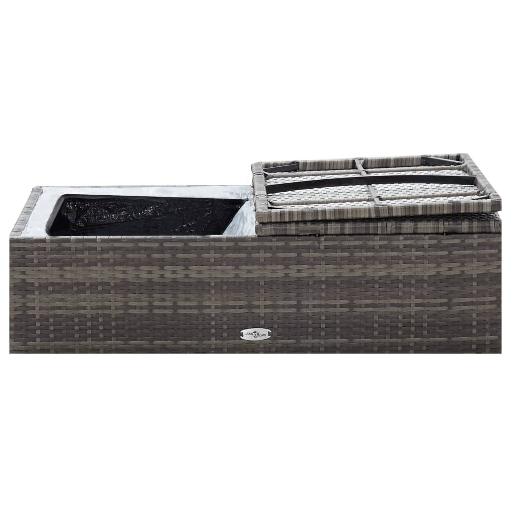 -Delige Loungeset Met Kussens Poly Rattan Grijs