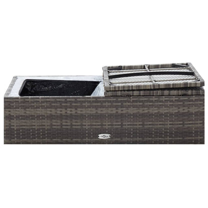 -Delige Loungeset Met Kussens Poly Rattan Grijs