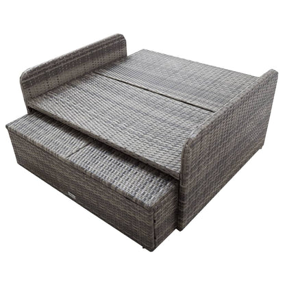 -Delige Loungeset Met Kussens Poly Rattan Grijs