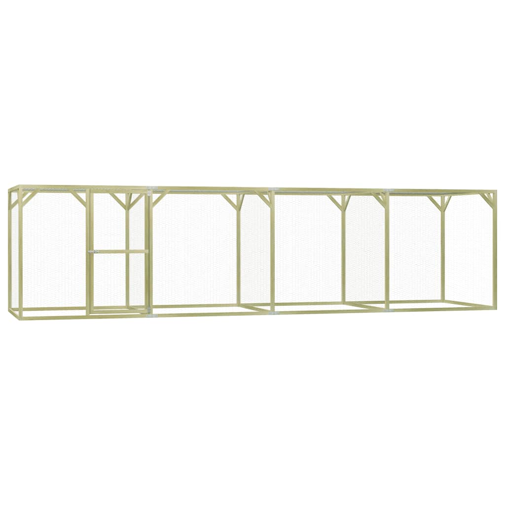 Kippenhok 1,5x6x1,5 m geïmpregneerd grenenhout 1.5 x 6 x 1.5 m