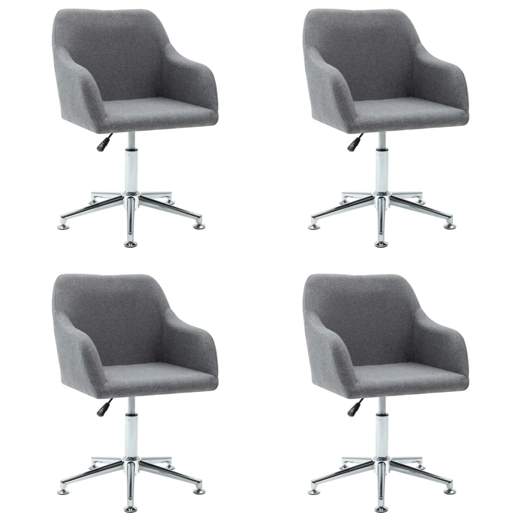 Eetkamerstoelen 4 St Draaibaar Stof Lichtgrijs 4