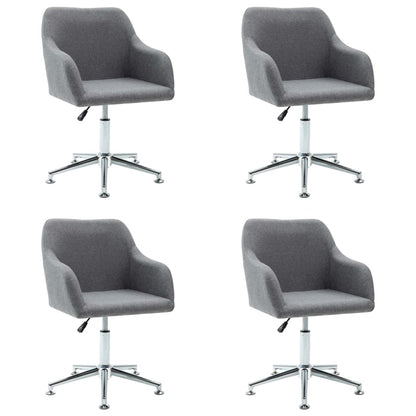 Eetkamerstoelen 4 St Draaibaar Stof Lichtgrijs 4
