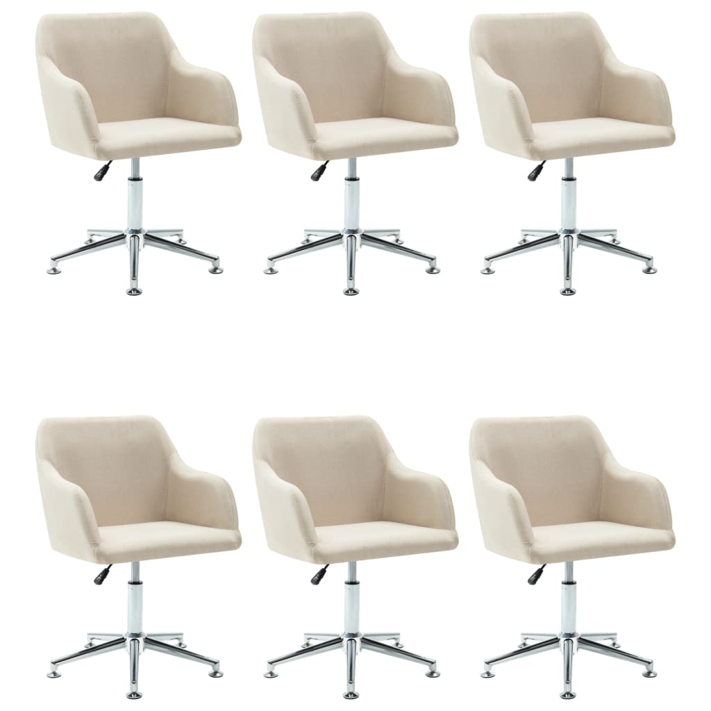 Eetkamerstoelen 6 St Stof Crèmekleurig 6
