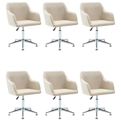 Eetkamerstoelen 6 St Stof Crèmekleurig 6