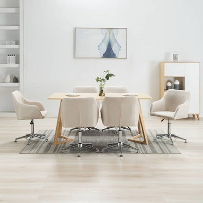 Eetkamerstoelen 6 St Stof Crèmekleurig 6