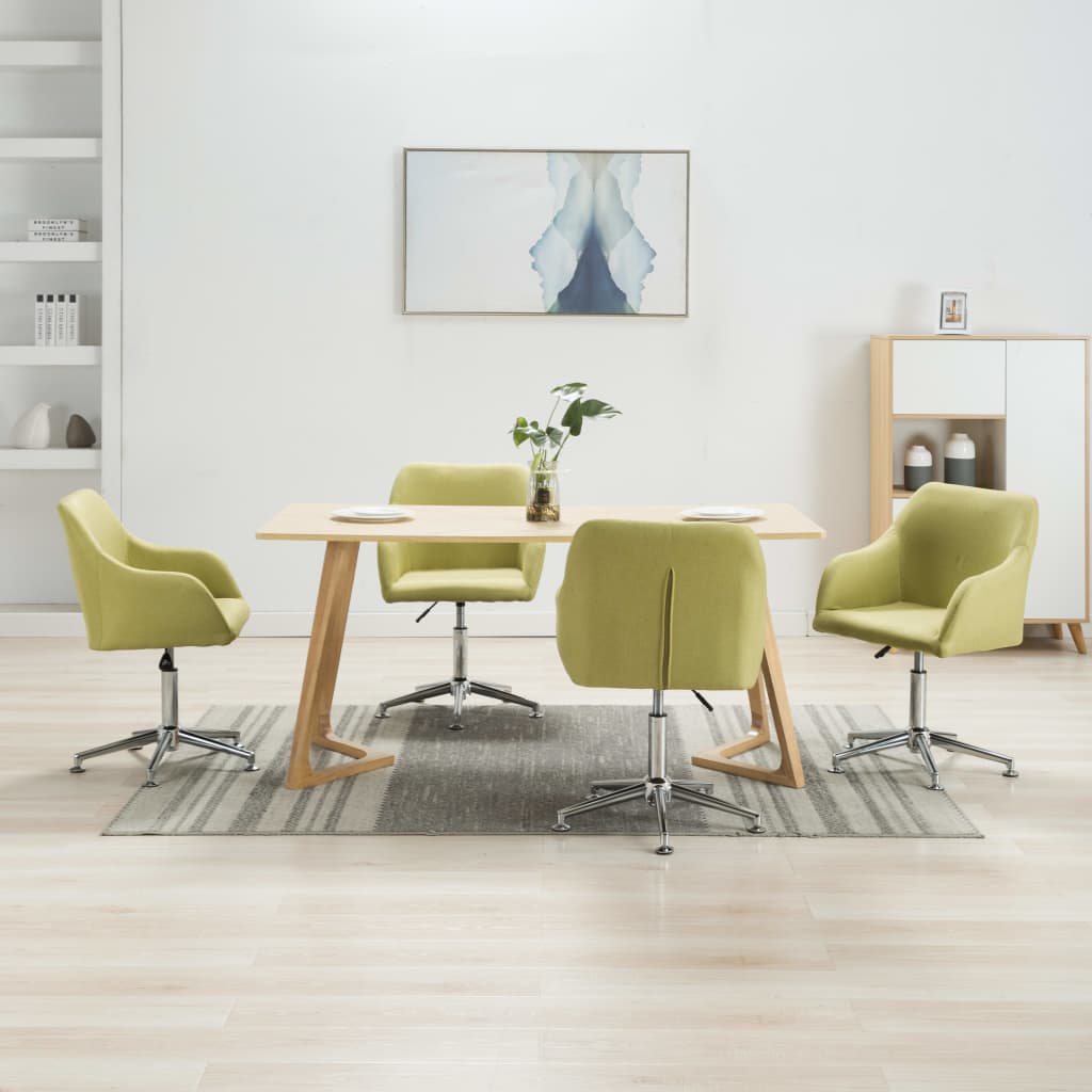 Eetkamerstoelen 4 St Draaibaar Stof Groen Groen