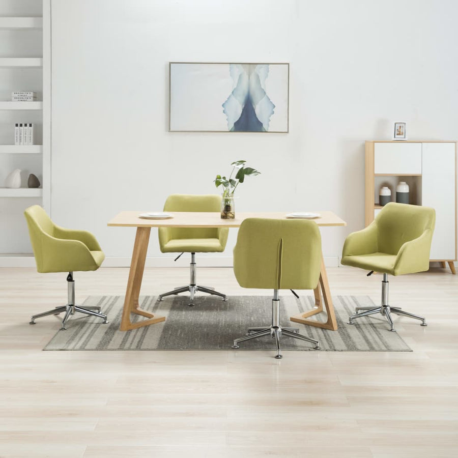 Eetkamerstoelen 4 St Draaibaar Stof Groen Groen