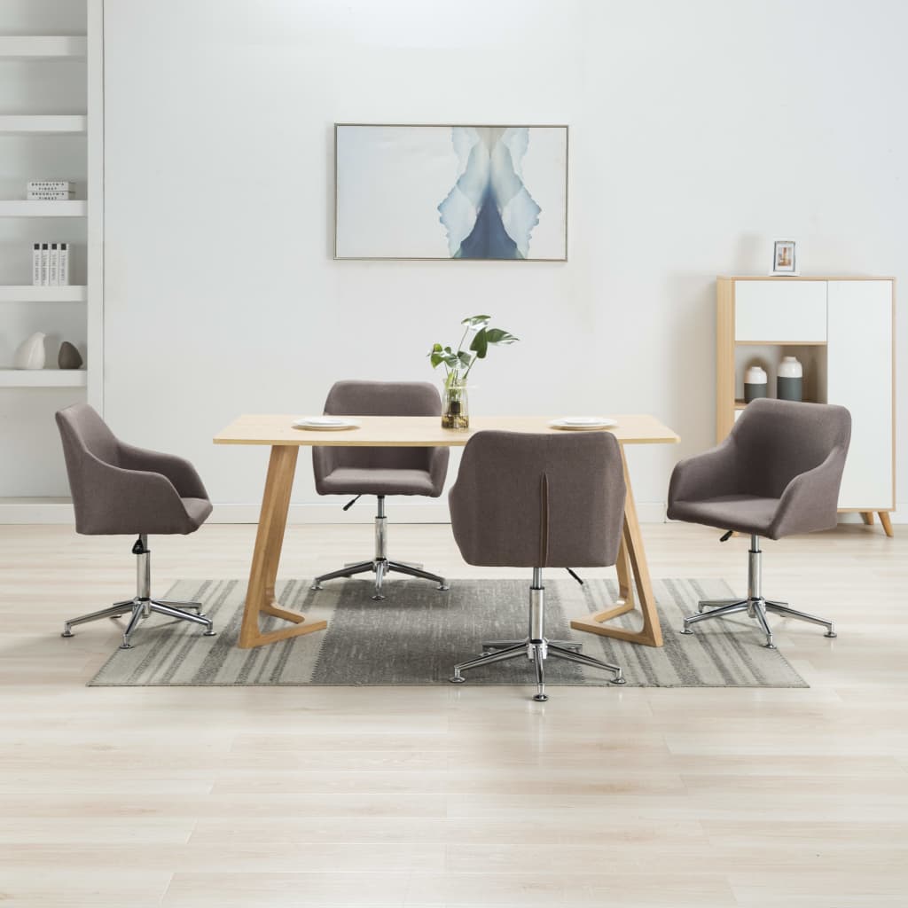 Eetkamerstoelen Draaibaar Stof 4