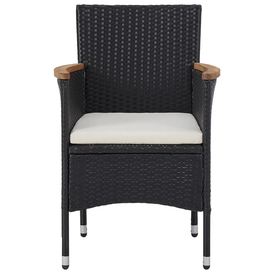 -Delige Tuinset Poly Rattan En Acaciahout