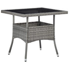 Tuintafel Poly Rattan En Glas Grijs