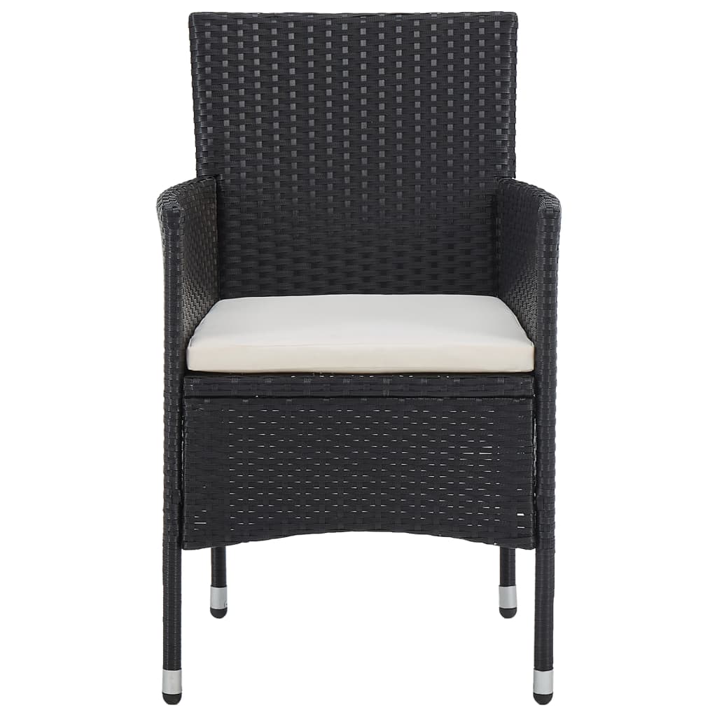 Tuinstoelen Poly Rattan Zwart