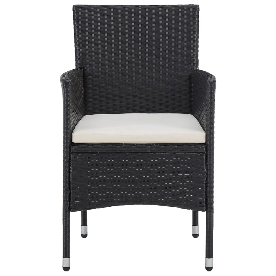 Tuinstoelen Poly Rattan Zwart