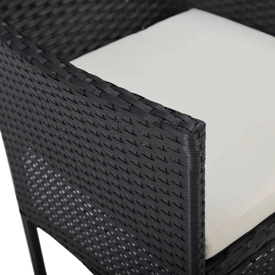 Tuinstoelen Poly Rattan Zwart