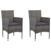 Tuinstoelen 2 stuks poly rattan grijs 52x57x84 cm