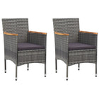 Garden chairs 2 pcs poly rattan grey