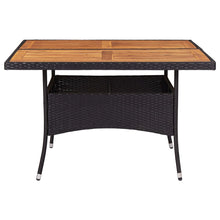 Tuintafel Poly Rattan En Massief Acaciahout Zwart en bruin