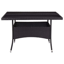 Tuintafel Poly Rattan En Glas Zwart