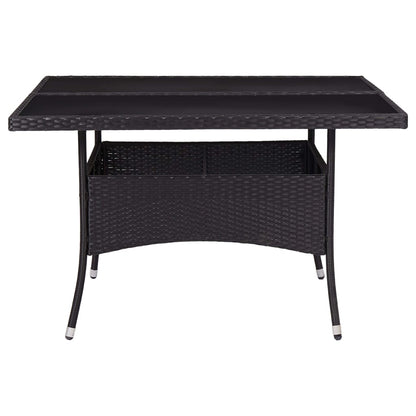 Tuintafel Poly Rattan En Glas Zwart