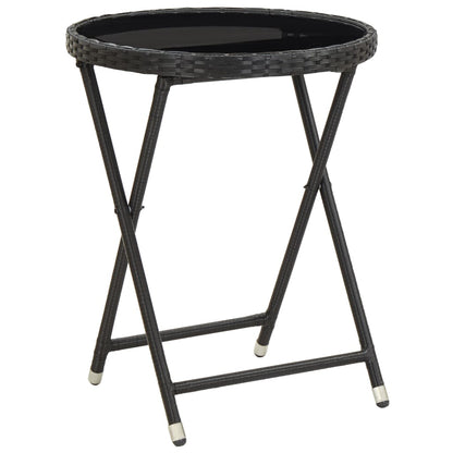 Theetafel 60 Cm Poly Rattan En Gehard Zwart