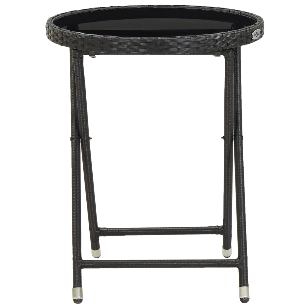 Theetafel 60 Cm Poly Rattan En Gehard Zwart