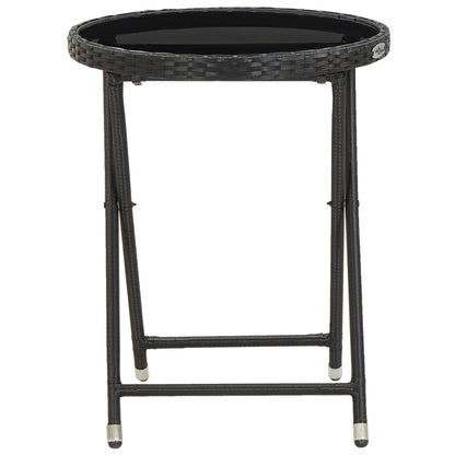 Theetafel 60 Cm Poly Rattan En Gehard Zwart