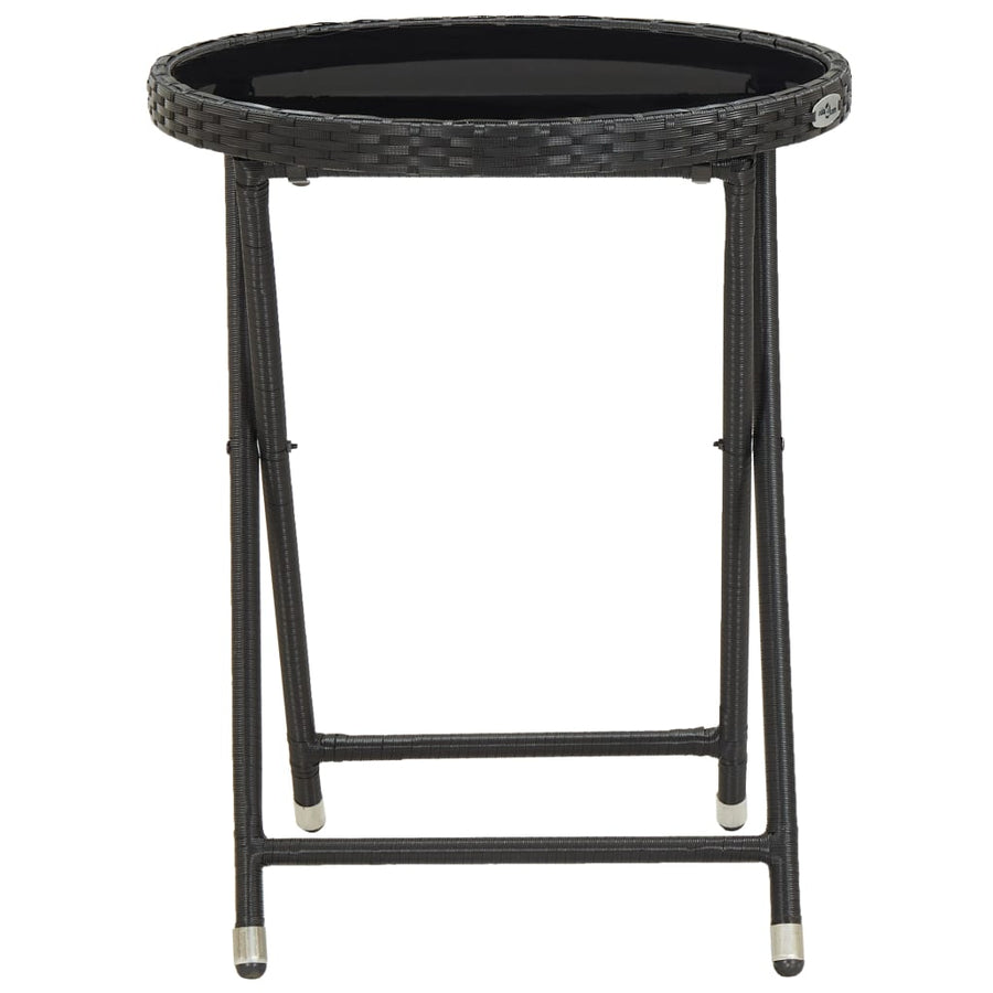 Theetafel 60 Cm Poly Rattan En Gehard Zwart