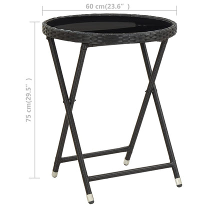 Theetafel 60 Cm Poly Rattan En Gehard Zwart