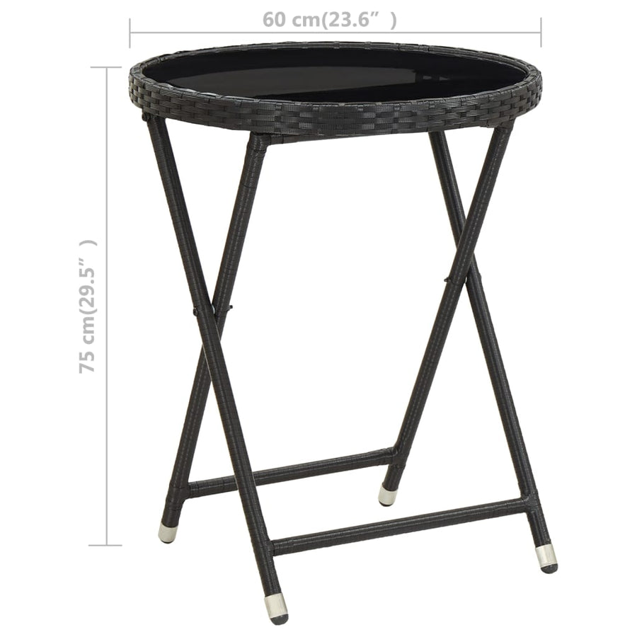Theetafel 60 Cm Poly Rattan En Gehard Zwart