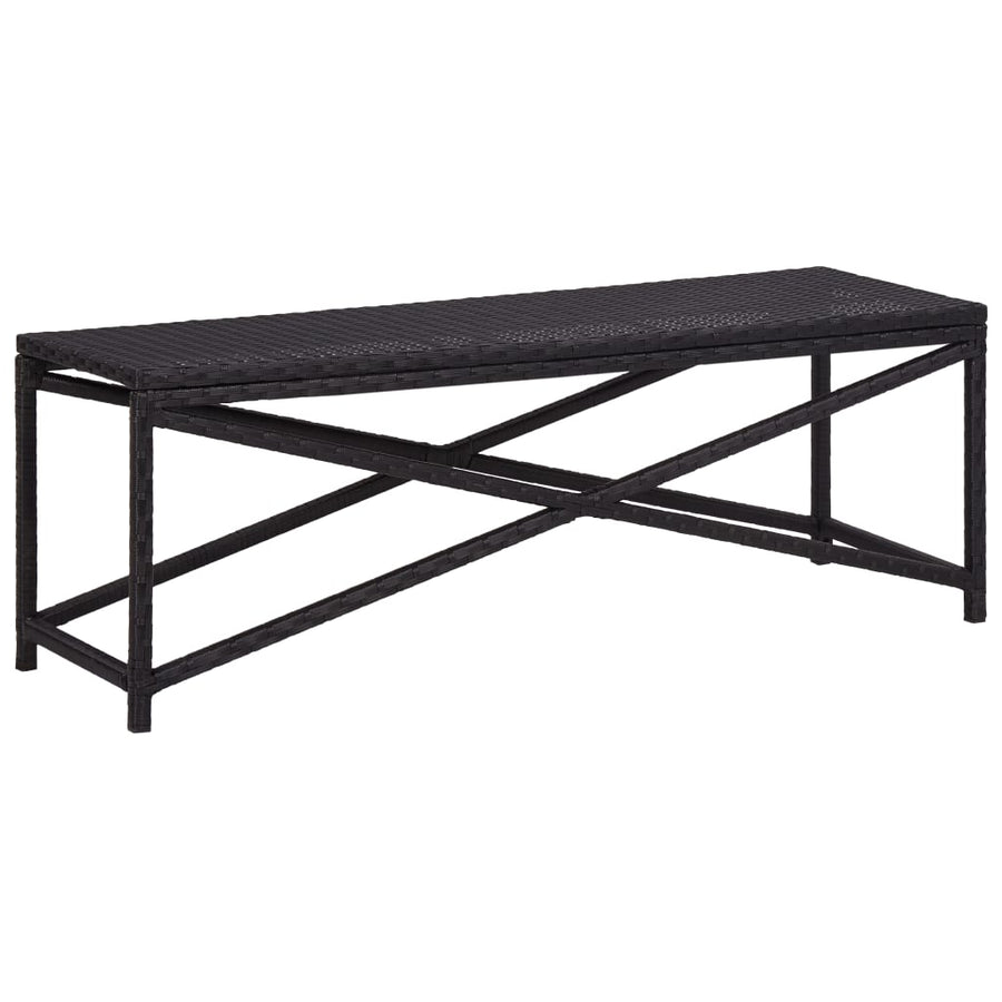 Tuinbank Poly Rattan 120 cm Zwart