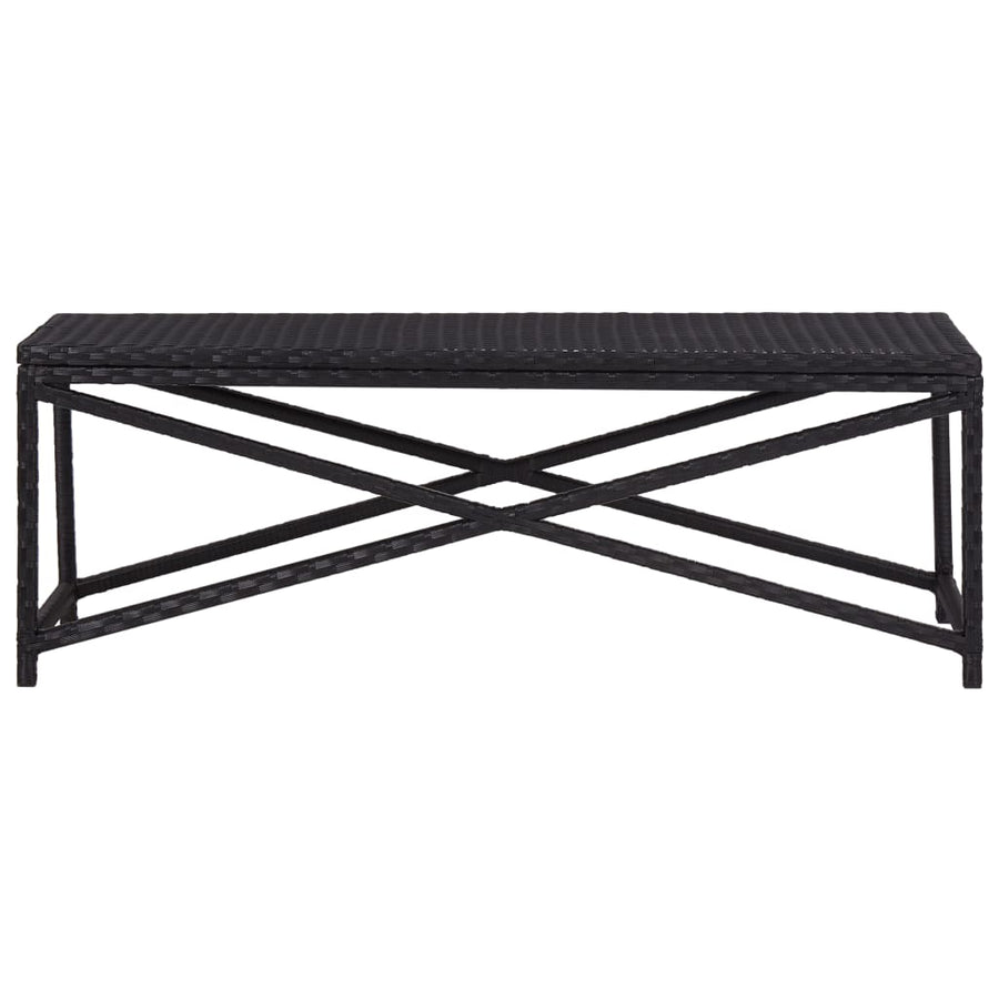 Tuinbank Poly Rattan 120 cm Zwart
