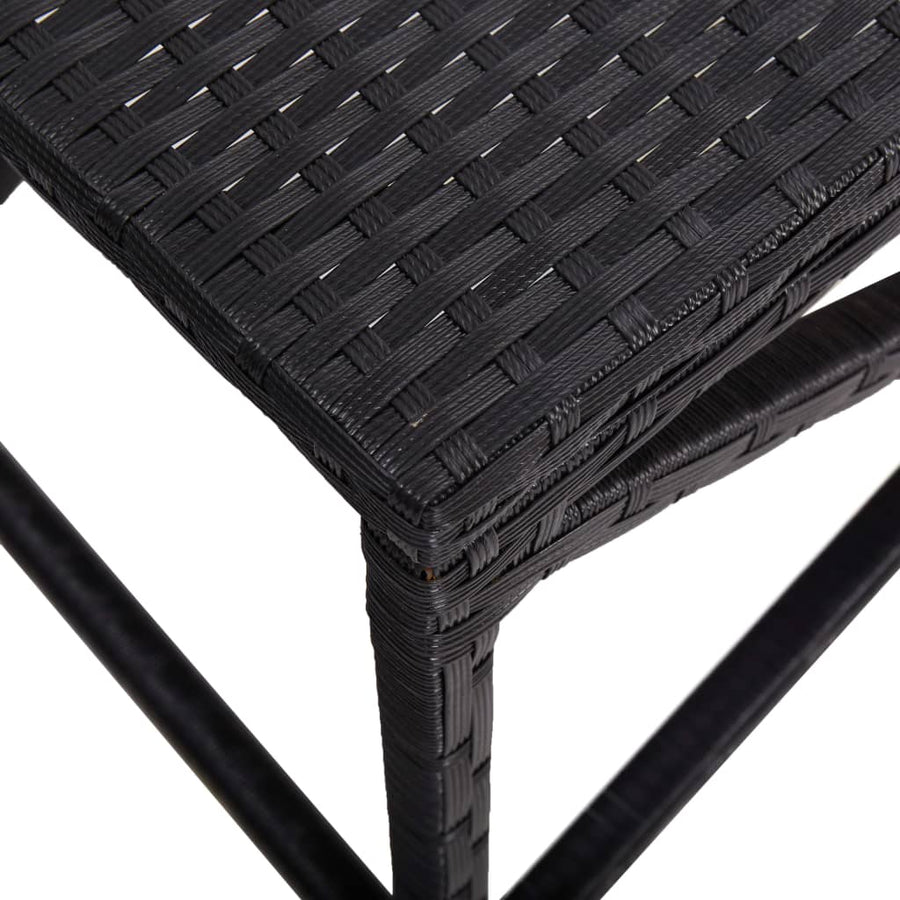 Tuinbank Poly Rattan 120 cm Zwart