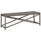 Garden bench 120 cm poly rattan grey