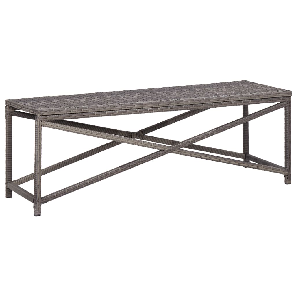 Tuinbank Poly Rattan 120 cm Grijs