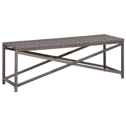 Tuinbank Poly Rattan 120 cm Grijs