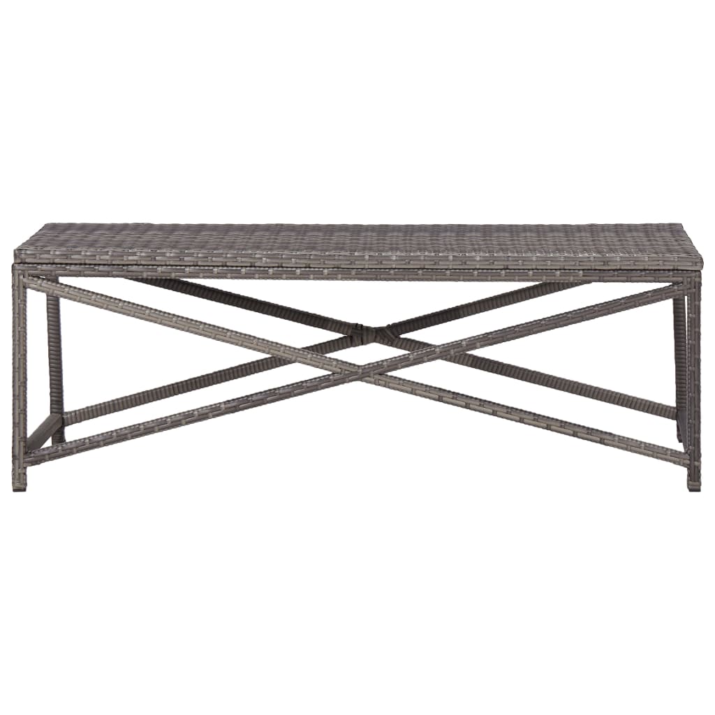 Tuinbank Poly Rattan 120 cm Grijs