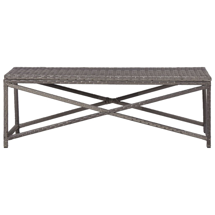 Tuinbank Poly Rattan 120 cm Grijs