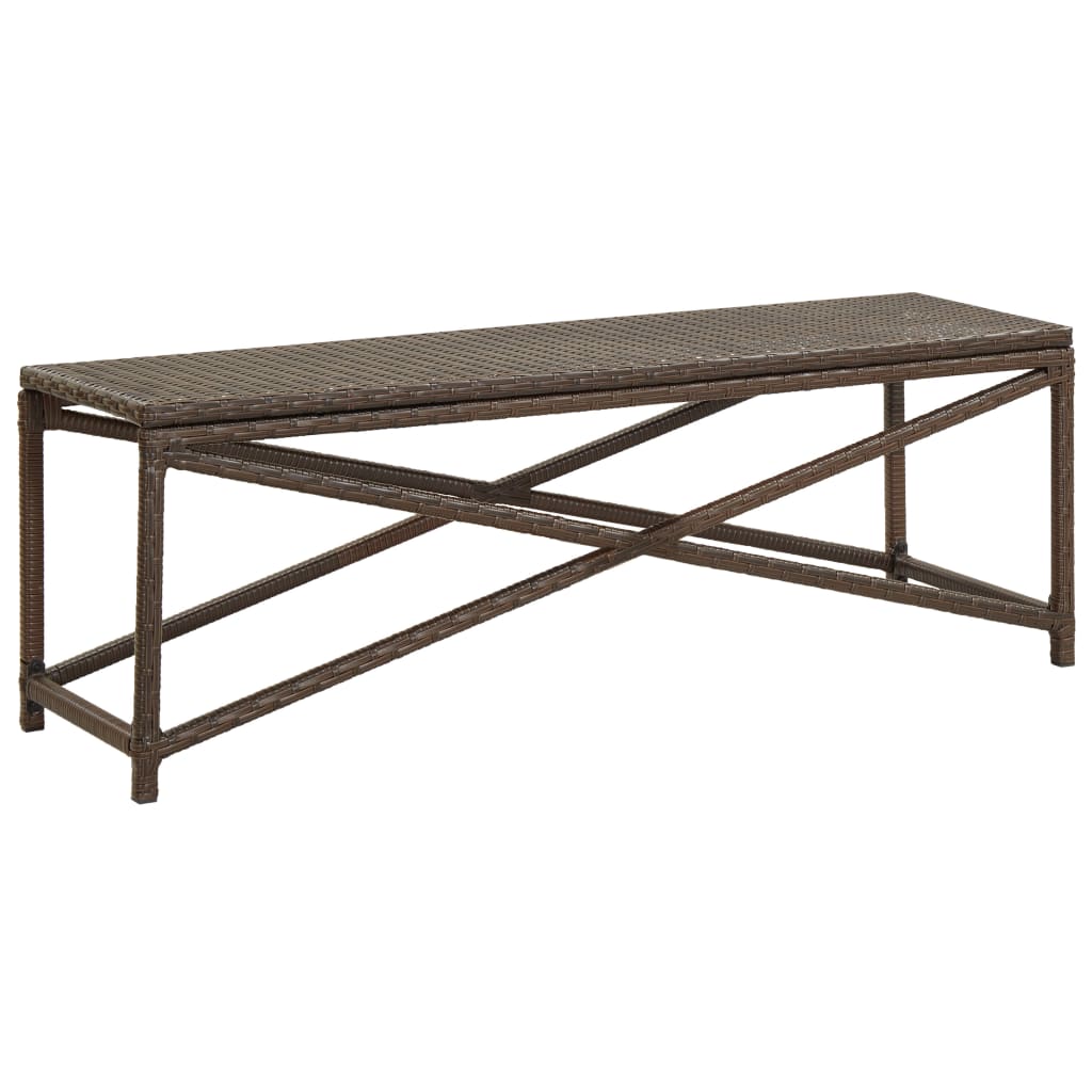 Tuinbank Poly Rattan 120 cm Bruin