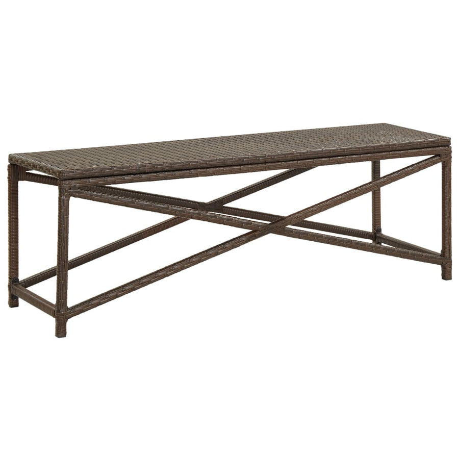 Tuinbank Poly Rattan 120 cm Bruin